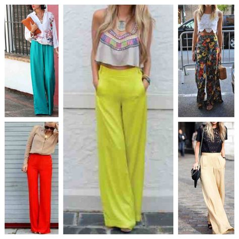 Palazzo Neon Pants, Gala Gonzalez, Emmanuelle Alt, Leandra Medine, Estilo Hippie, Casual Chique, Yellow Pants, Boutique Fashion, Pantalon Large