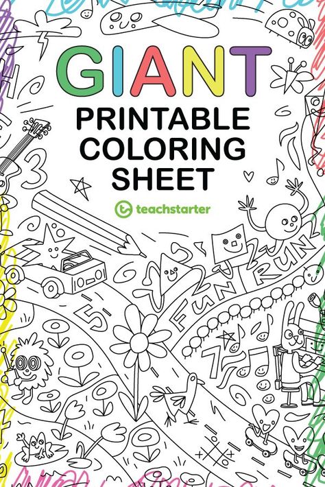 Giant Coloring Poster Printable Free, Giant Coloring Poster, Coloring Posters, Printable Colouring, Quiet Activities, Drawing Activities, Printable Coloring Sheets, School Psychology, Funky Design