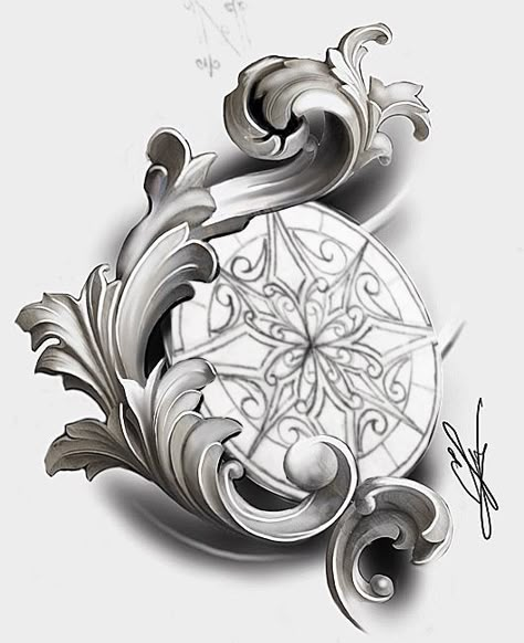 Rose Filigree Tattoo Design, Filigree Design Tattoo, Filligree Tattoos Designs, Mens Filigree Tattoo, Baroque Tattoo, Tato Maori, Rib Tattoos For Guys, Pocket Watch Tattoos, Filigree Tattoo