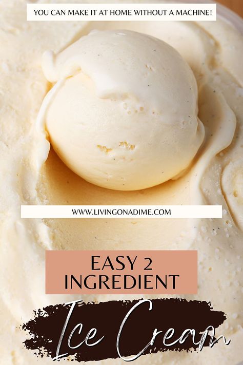 Try these easy 2 ingredient ice cream recipes you can make at home without a machine! You're going to love how easy, creamy and delicious they are! Ice Cream Maker Recipes Healthy, 2 Ingredient Ice Cream, Homemade Sweetened Condensed Milk, Coconut Ice Cream Recipes, Banana Ice Cream Recipe, Best Homemade Ice Cream, Ice Cream Recipes Machine, Easy Homemade Ice Cream, Frosty Recipe