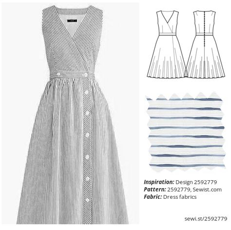 Design 2592779 Women Clothing Dress Sewing Pattern Sewist Polyester Dress Pattern, Summer Wrap Dress Pattern, Ladies Dress Patterns Sewing, Free House Dress Pattern, Casual Dress Patterns Sewing Simple, Seamwork Dress, Sewing Work Clothes, Office Wear Sewing Patterns, Simple Dress To Sew