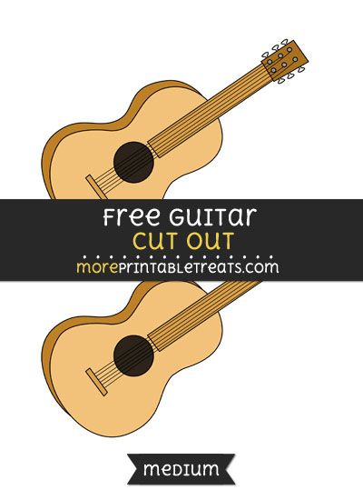 Free Guitar Cut Out - Medium Size Printable Guitar Template Free Printable, Guitar Template, Guitar Craft, Guitar Party, Craft For Preschool, Guitar Crafts, Template Free Printable, Small Guitar, Food Logo Design