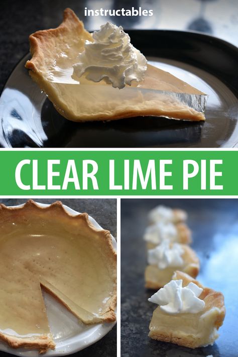 Bake up a clear lime pie, a truly unique dessert made up of a traditional crust and clear gelatin that can be flavored however you want. #treat #keylime #transparent #jello #fruit Weird Pie Recipes, Weird Cake Flavors, Pie Flavors Unique, Jelly Ideas Desserts, Unflavored Gelatin Recipes, Clear Jello Recipe, Unique Baking Ideas, Clear Gelatin Recipe, Clear Desserts