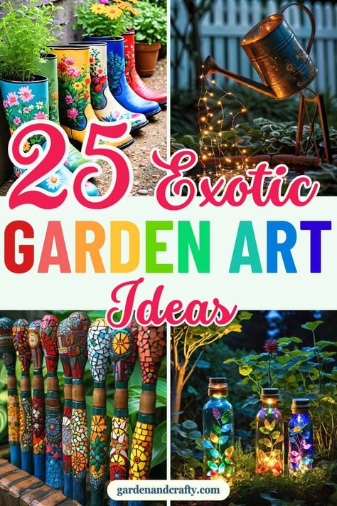 Garden Art Crafts Diy, Yard Sculptures Diy, Diy Metal Yard Art, Garden Art Diy Whimsical, Garden Crafts Diy Yard Art, Yard Art Diy Garden Projects, Diy Yard Art From Junk, Outdoor Wall Art Ideas, Outdoor Wall Art Diy