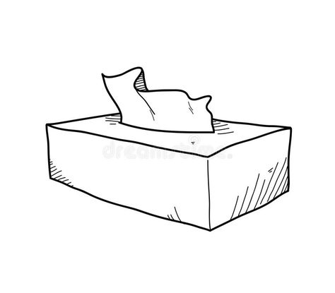 Tissue Box Doodle. A hand drawn vector doodle illustration of a tissue box stock illustration Box Doodle, Bullet Stickers, Draw A Box, Box Illustration, Crafts To Do When Your Bored, Doodle A, Vector Doodle, Hand Drawn Vector Illustrations, Sketches Tutorial