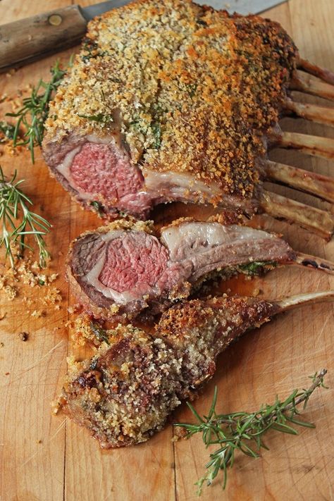 Panko Crusted Rack of Lamb recipe #dinner #holidays, via Lynn (I'll Have What She's Having) Crusted Rack Of Lamb, Lamb Dishes, Rack Of Lamb, Chops Recipe, Lamb Chops, Lamb Recipes, Easter Dinner, Meat Dishes, Christmas Dinner