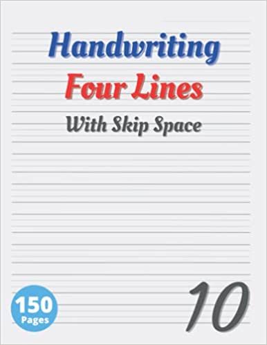 Handwriting - Four Lines With Skip Space: 10 Ruling - 4 Lines - Large Size 8.5x11" - 150 Pages - Handwriting Practice Notebook - Writing English ... For Kids, Students - Cursive Lined Blank Page: Notes, EvoBooks: Amazon.com: Books English Handwriting, Writing English, Handwriting Practice Paper, English For Kids, Handwriting Lines, Cursive Handwriting Practice, Notebook Writing, Cursive Practice, Handwriting Practice Worksheets