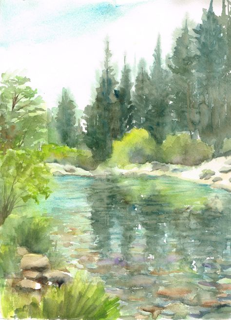 Landscape Watercolor Paintings Easy, Landscape Watercolor Paintings, Front Yard Patio, Paintings Easy, Watercolor Art Landscape, Front Yard Design, Easy Landscaping, Landscape Watercolor, Watercolor Projects