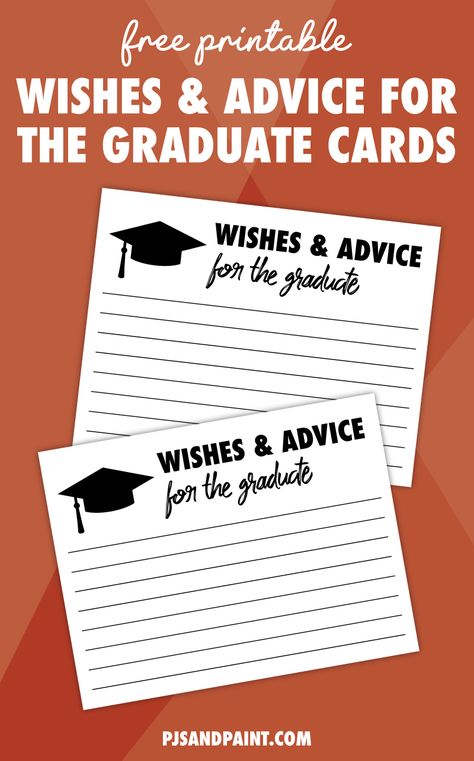 Graduation Party Words Of Wisdom Jar, Graduation Advice Ideas, Graduation Free Printables, Graduate Cards, Inspirational School Quotes, Stampin Up Graduation Cards, High School Graduation Quotes, Graduation Advice Cards, Project Graduation