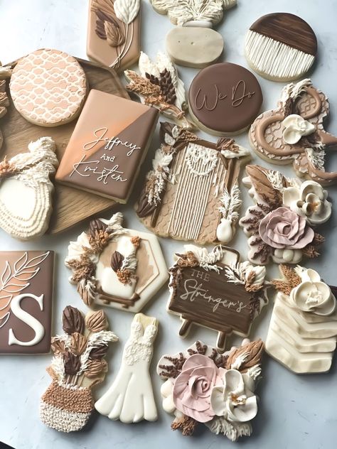 Wedding Shower Cookies, Bridal Cookies, Bohemian Bridal Shower, Bridal Shower Inspo, Bridal Shower Cookies, Bridal Shower Inspiration, Boho Bridal Shower, Sugar Cookie Designs, Bohemian Vibes