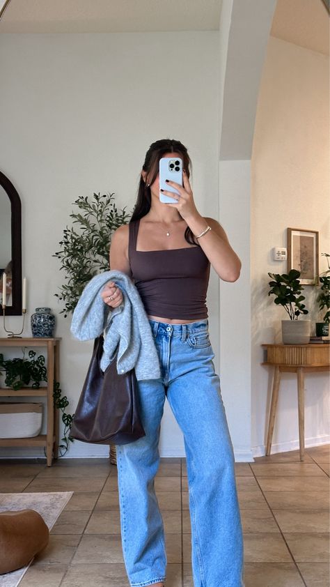 Women's Mid Rise Slouchy Jean curated on LTK Low Rise Jeans Fall Outfit, Simple Dinner Outfits, Mid Rise Jeans Outfit, Slouchy Jeans Outfit, Loose Jeans Outfit, Flare Jean Outfit, 2024 Fits, Jeans Outfit Fall, Slouchy Jeans