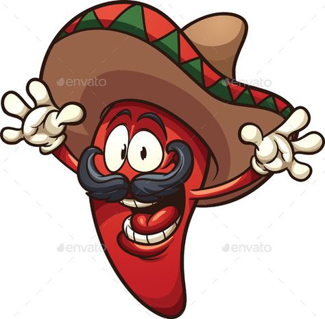 Mexican Chili Pepper Mexican Chili, Mexican Artwork, Illustration Kunst, Mexican Hat, Free Art Prints, Chicano Art, Art Drawings For Kids, Cartoon Images, Art And Illustration