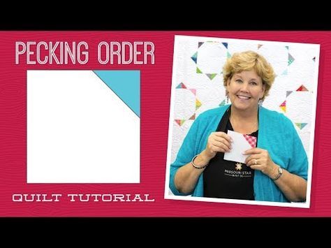 Make a "Pecking Order" Quilt with Jenny! Jenny Doan Tutorials, Msqc Tutorials, Missouri Quilt Tutorials, Missouri Quilt Company, Missouri Star Quilt Company Tutorials, Missouri Star Quilt Tutorials, Anni Downs, Charm Square Quilt, Missouri Quilt