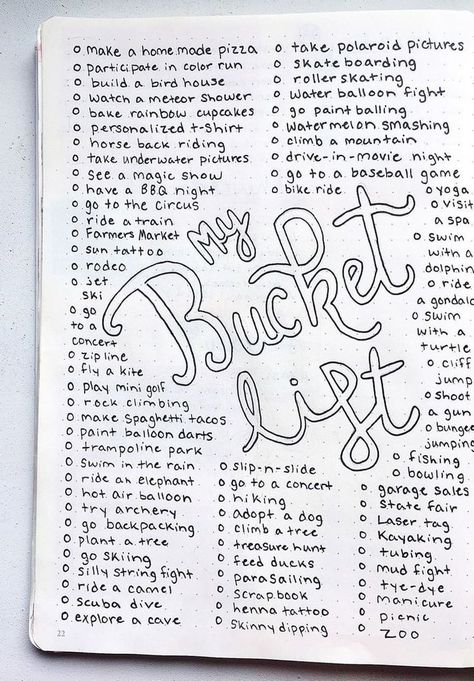 Things I Love About Him, Summer Bucket List For Teens, Bucket List Journal, Bullet Journal Ideas Templates, Journal Inspiration Writing, The Obsession, Bulletin Journal Ideas, My Bucket List, Bullet Journal Mood