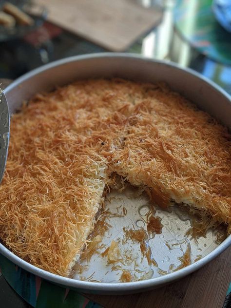 This is the Ultimate Homemade Konafa Recipe Konafa Recipe, New Egypt, Local Bakery, Egyptian Food, Lifestyle Art, Travel Food, Fresh Fruit, Ricotta, Fruit