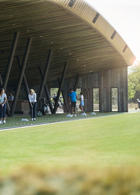 Golf Training Facility, Golf Clubhouse Design, Driving Range Golf, Training Center Design, Ping Golf, Shower Makeover, Golf Clubhouse, Golf Driving Range, Golf Range