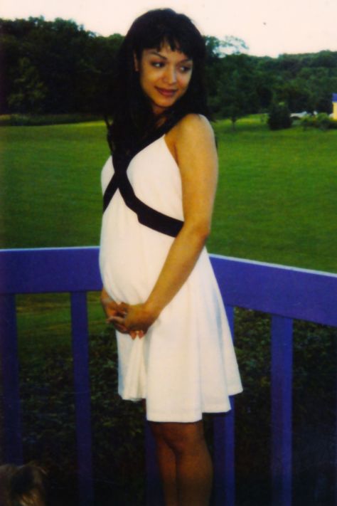 Mayte Garcia on the deck of their Galpin Blvd house in Chanhassen. She was 5 1/2 months pregnant. Mayte Garcia Prince, Inside Paisley Park, 2 Months Pregnant, Mayte Garcia, Prince And Mayte, Rare Genetic Disorders, Prince Musician, Prince Images, The Artist Prince