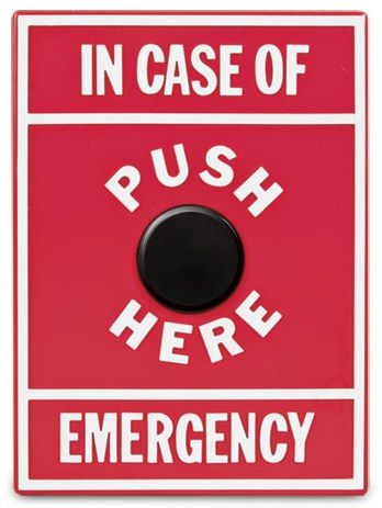 Emergency Yodel Button by Archie McPhee Funny Websites, Emergency Button, Hand To Hand Combat, Just Give Up, Emergency Prepping, Funny Greeting Cards, Book Fair, Camping Fun, Golden Rule