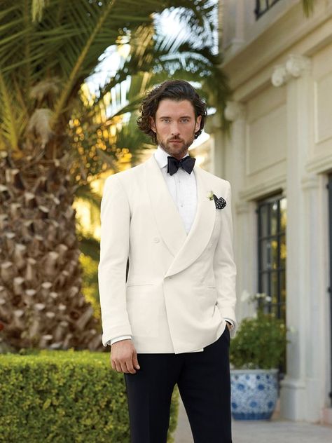 Men's Tuxedo Wedding, Ivory Tuxedo, Prom Blazers, White Tux, Wedding Tux, Groom Tuxedo, White Tuxedo, Dinner Jacket, Tuxedo Wedding