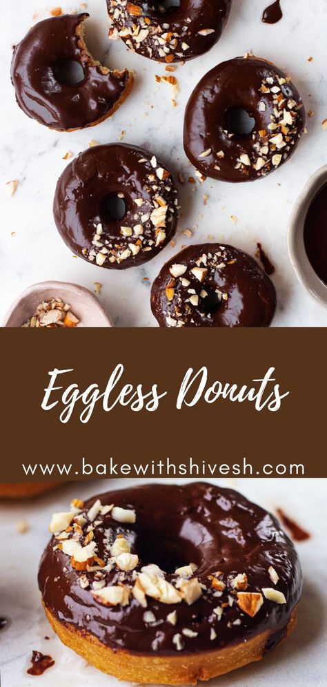 Can I just say I have had 3 donuts in the span of 15 minutes right after I finished making them? This recipe is contagious, there I said it! The eggless donut recipe is super easy and a must try for all you bakers at home. Bake With Shivesh Donut, Baked Donut Recipes Eggless, Eggless Baked Donut Recipe, Donuts Without Eggs, Eggless Donuts Recipes, Donut Recipe Eggless, Donut Recipe Without Eggs, Eggless Doughnut Recipe, Eggless Dessert Recipes