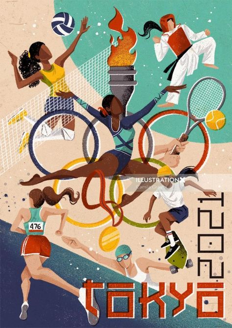 Olympics graphic illustration Olympics Illustration, Sports Day Poster, Sports Illustrations Art, Olympics Graphics, Sports Illustrations Design, Storyboard Examples, Storyboard Illustration, Drawing Competition, The Artist Movie