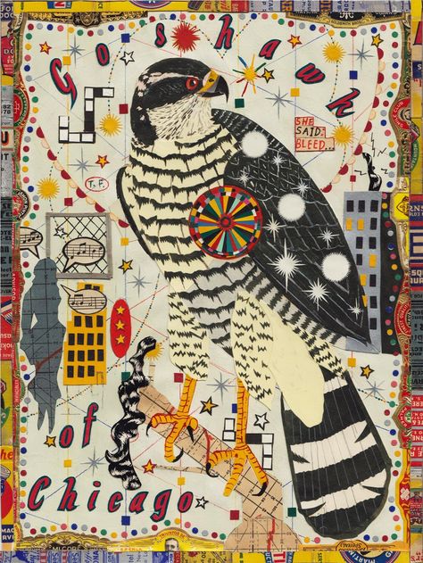 Tony Fitzpatrick Secret Birds Tony Fitzpatrick, Illustration Design Inspiration, Tim Anderson, Psychadelic Art, Bird Quilt, Bird Artwork, Eclectic Art, Collage Artists, Paint Print