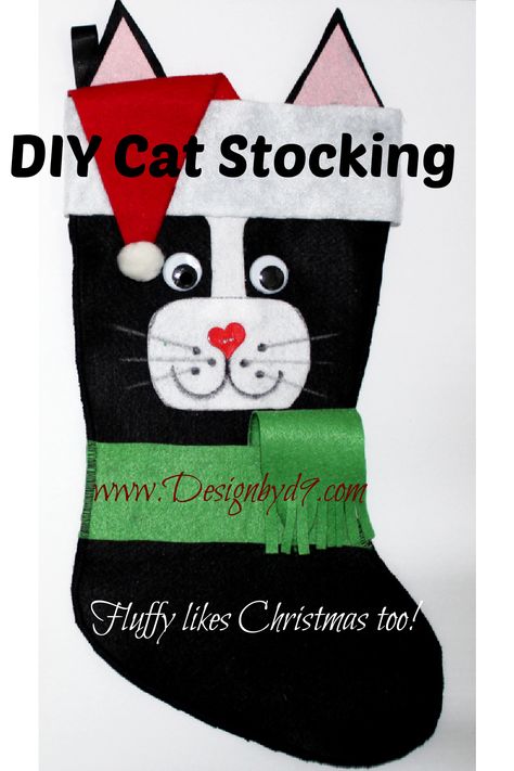 What? Your cat doesn't have a personalized stocking?? Why not? Let's make one. Cat Christmas Stocking Pattern, Cat Stocking Pattern, Cat Stocking, Diy Stocking, Cat Christmas Stocking, Diy Porch Decor, Decorated Stockings, Cat Stockings, Personalized Stocking