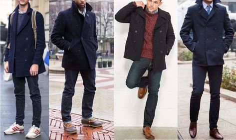 A Man’s Guide to the Pea Coat | The Art of Manliness Men Peacoat, Peacoat Outfit, Peacoat Men, Art Of Manliness, Fig Leaves, Thick Sweaters, Wool Peacoat, Coat Outfits, Mens Fashion Summer