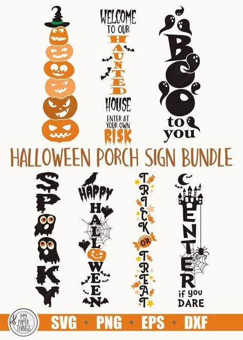 Halloween Porch sign svg bundle Halloween fonts #halloweenfonts fonts #fonts font #font 7.392 Porch Halloween Signs, Vertical Halloween Signs, Fall Porch Signs Svg, Spooky Signs Diy, Halloween Vinyl Projects, Circuit Halloween Projects, Cricut Halloween Decor, Halloween Boards Signs, Halloween Porch Signs Diy