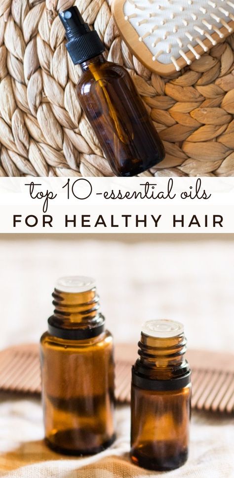 Learn how to use essential oils for healthy hair and which essential oils are best for hair growth, split ends, frizzy hair, and other common hair ailments.  #essentialoilsforhair #howtouseessentialoilsforhair #naturalhaircare #diyhaircare Best For Hair Growth, Oils For Healthy Hair, Best Essential Oils For Hair, Extremely Dry Hair, Oils For Hair, Slow Hair Growth, Essential Oil Education, Hair Growth Spray, Hair Care Recipes