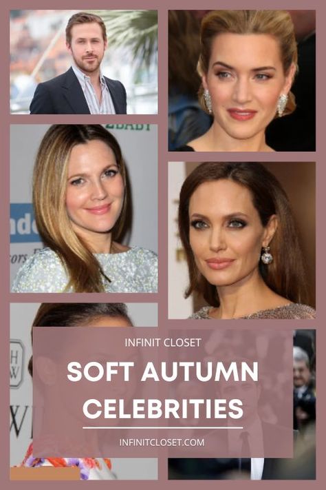 Soft Autumn Brown Eyes, Autumn Color Palette Celebrities, Mellow Autumn Style, Soft Autumn Celebrity Examples, Soft Autumn Hazel Eyes, Soft Autumn Black, Soft Autumn Celebrity, Blonde Soft Autumn, Soft Autumn Blush Makeup