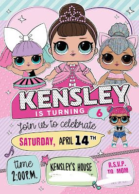 Lol Party Invitations, Lol Invitations, Lol Birthday Invitation, Lol Birthday Party Ideas, Lol Birthday Cake, Lol Surprise Birthday, Lol Birthday, Doll Birthday Party, Make Wedding Invitations