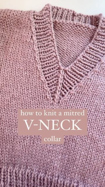 How To Knit V Neck, Knit V Neck Vest Pattern Free, How To Knit A V Neckline, V Neck Knitting Pattern, V Neck Sweater Knitting Pattern, Ashley Lillis, Knit Vest Pattern Free, Vest Pattern Free, Knitting Art