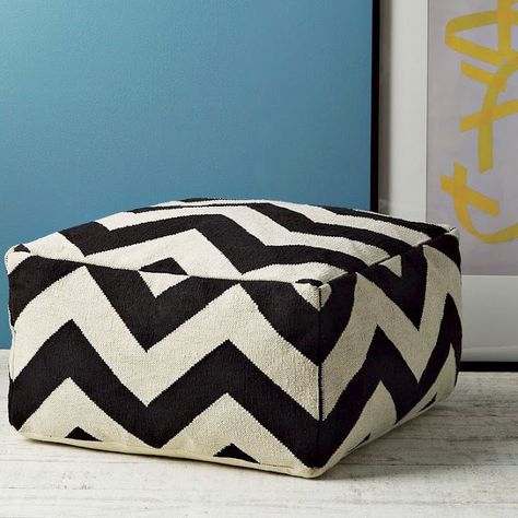 | Copy Cat Chic | chic for cheap: West Elm Zigzag Floor Pouf Floor Pouf, Floor Seating, Living Room Flooring, Room Flooring, Kraken, My New Room, Floor Cushions, West Elm, Home Deco