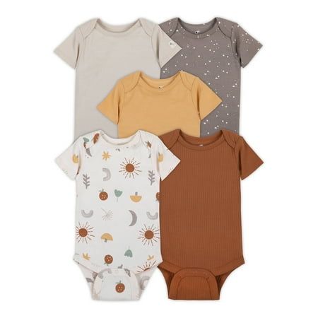 Your child will love our wearing Little Star Organic bodysuits. Set includes 5 short sleeve bodysuits, giving you multiple back-ups and options to choose from. Made with the purest organic cotton on the planet, in independent Oeko-Tex and GOTS Certified facilities. You can choose to wear it alone or layered. Size: 6-9 Months.  Color: Brown.  Gender: unisex.  Age Group: infant. Baby Neutral Clothes, Neutral Baby Onesies, Simple Baby Clothes, Newborn Baby Clothes Unisex, Baby Clothes Vintage, Nursery Necessities, Gender Neutral Outfits, Organic Cotton Baby Clothes, Disney Baby Clothes