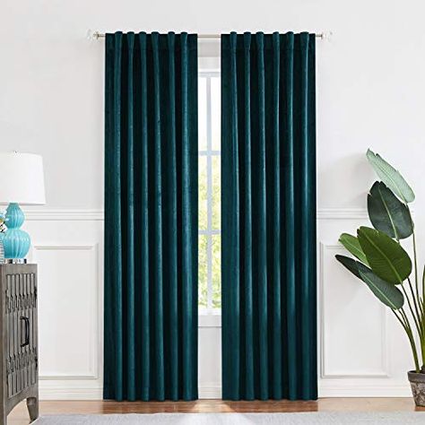 Room Darkening Window Treatments, 90's Room, Thermal Drapes, Light Blocking Curtains, Blackout Panels, Velvet Drapes, Teal Velvet, Curtain Room, Curtain Texture