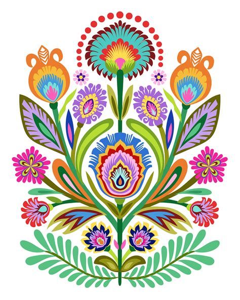 Arte Folk, Polish Folk Art, Polish Folk, Folk Art Flowers, Folk Design, Scandinavian Folk Art, Art Et Illustration, Art Flowers, Folk Art Painting