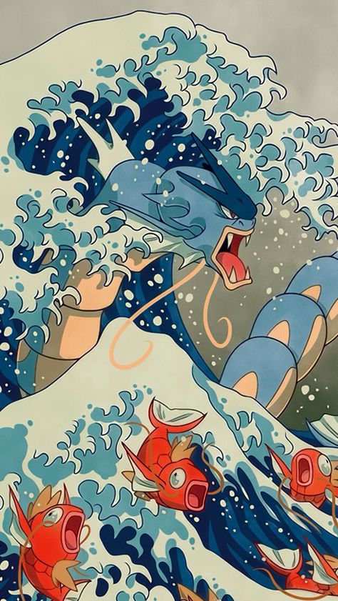 보고서 디자인, Pokemon Poster, Pokemon Backgrounds, Cool Pokemon Wallpapers, Pokemon Tattoo, The Great Wave, Cute Pokemon Wallpaper, Wallpaper Animes, Pokemon Drawings