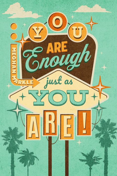 You Are Enough - Retro Sign 1950 Graphic Design, Retro Signs Vintage, Text Inspiration, Fest Poster, Hello 2024, Retro Signage, Christmas Graphic Design, Vintage Logos, Pizza Planet