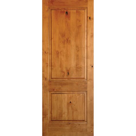 Krosswood Knotty Alder 2 Panel Square Top Interior/Exterior Door 1-3/4" Thickness Knotty Alder Interior Doors, Interior Closet Doors, Solid Wood Interior Door, Wood Hinges, Prehung Interior Doors, Pine Doors, Prehung Doors, Wood Front Doors, Knotty Alder