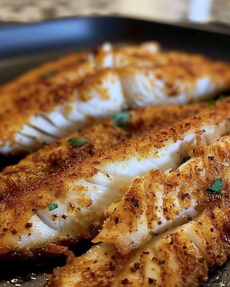 Tasty worth Blackened Catfish Recipes Oven, Bake Catfish Recipes Oven, Catfish Allison Recipe, Baked Catfish Recipes, Catfish Fillets, Baked Catfish, Southern Fried Catfish, Catfish Recipes, Creamy Parmesan Sauce