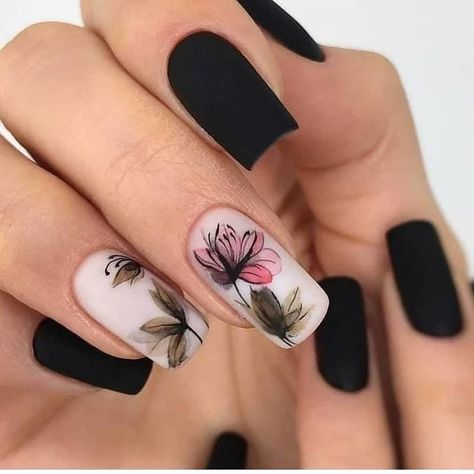 Black And White Nails, White Nails, Black And White, Nails, Flowers, White, Black, Art