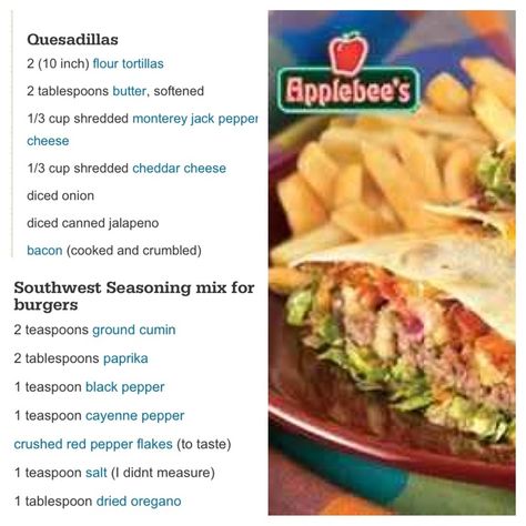 Applebees Quesadilla Burger Sauce, Applebees Quasidilla Burger Recipes, Quesadilla Burger Recipe, Burger Sauce Recipe, Quesadilla Burgers, Burger Sauce, Copycat Restaurant Recipes, Burger Recipe, Houseboat