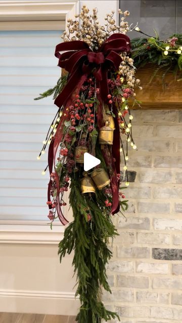 Kosal ~ Tredway Home Designs | Mantle garland styling tutorial.  Here’how to hang garland securely and create fullness for a fraction of the cost. I love Norfolk garland... | Instagram Norfolk Garland, Mantle Scarf, Mantel Garland, Mantle Garland, Southern Christmas, Christmas 2025, Hanging Garland, Garland Christmas, Christmas Mantle