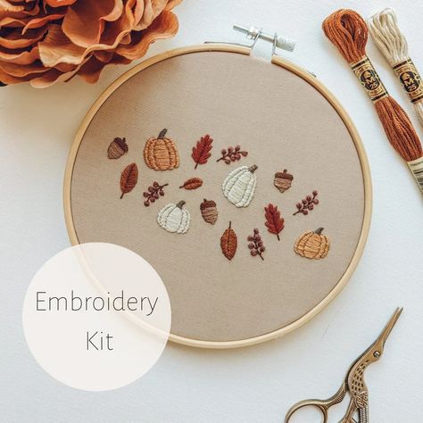 EMBROIDERY KIT Fall Foliage BEGINNER Embroidery Kit - Etsy Foliage Embroidery, Embroidery Fall, Autumn Embroidery, Fall Embroidery Designs, Pdf Embroidery Pattern, Foliage Design, Beginner Embroidery Kit, Beginner Embroidery, Fox Embroidery