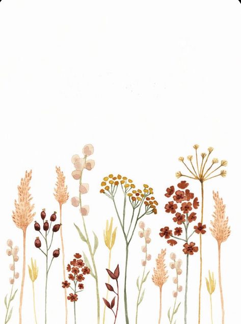 Wildflower Illustration Simple, Boho Watercolor Flowers, Boho Flowers Painting, Boho Flowers Drawing, Boho Flower Background, Watercolor Wildflowers Simple, Flower Art Aesthetic, Floral Design Graphic, Ankle Tattoo Ideas