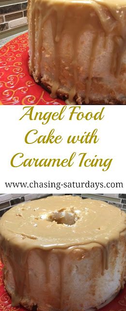 Angel Food Cake Icing, Angel Food Cake Toppings, Angel Food Cake Frosting, Caramel Icing, Angel Food Cake Mix Recipes, Cake Mixes, Dessert Simple, Sheet Cakes, Roast Potatoes