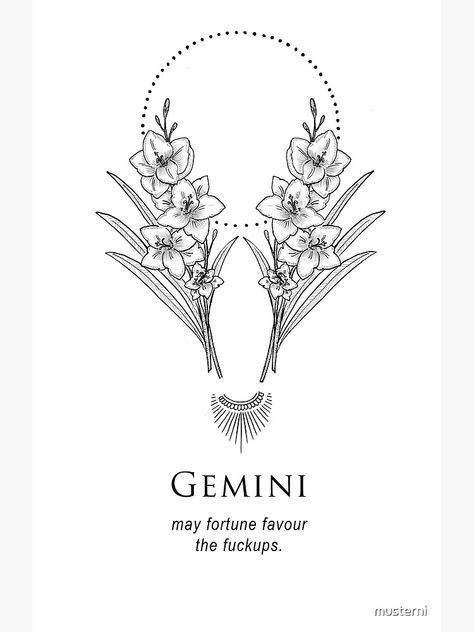 "Gemini - Shitty Horoscopes Book X: Lovers & Losers" Metal Print by musterni | Redbubble Gemini Art, Gemini Tattoo, Zodiac Tattoos, Constellation Tattoos, Zodiac Art, Gemini Zodiac, Lotus Flower Tattoo, Future Tattoos, Cute Tattoos