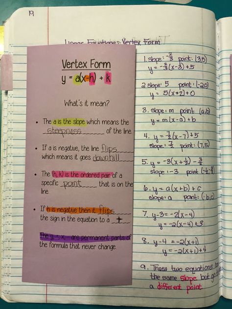 Unit 2: Linear and Absolute Value pg 19-20 These handouts came from my Algebra II bestie Brooke Seals. We highlighted the definitio... Algebra Notes, Tutoring Resources, Algebra Interactive Notebooks, Quadratic Functions, Math Board, Teaching Algebra, School Algebra, Algebra Activities, Middle School Math Classroom