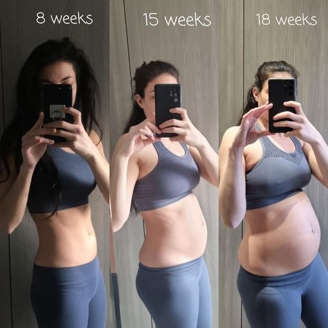 Pregnancy Progression - 8 Weeks, 15 Weeks, 18 Weeks Pregnancy Progression, Pregnancy Pics, 8 Weeks, Sports Bra, Bra